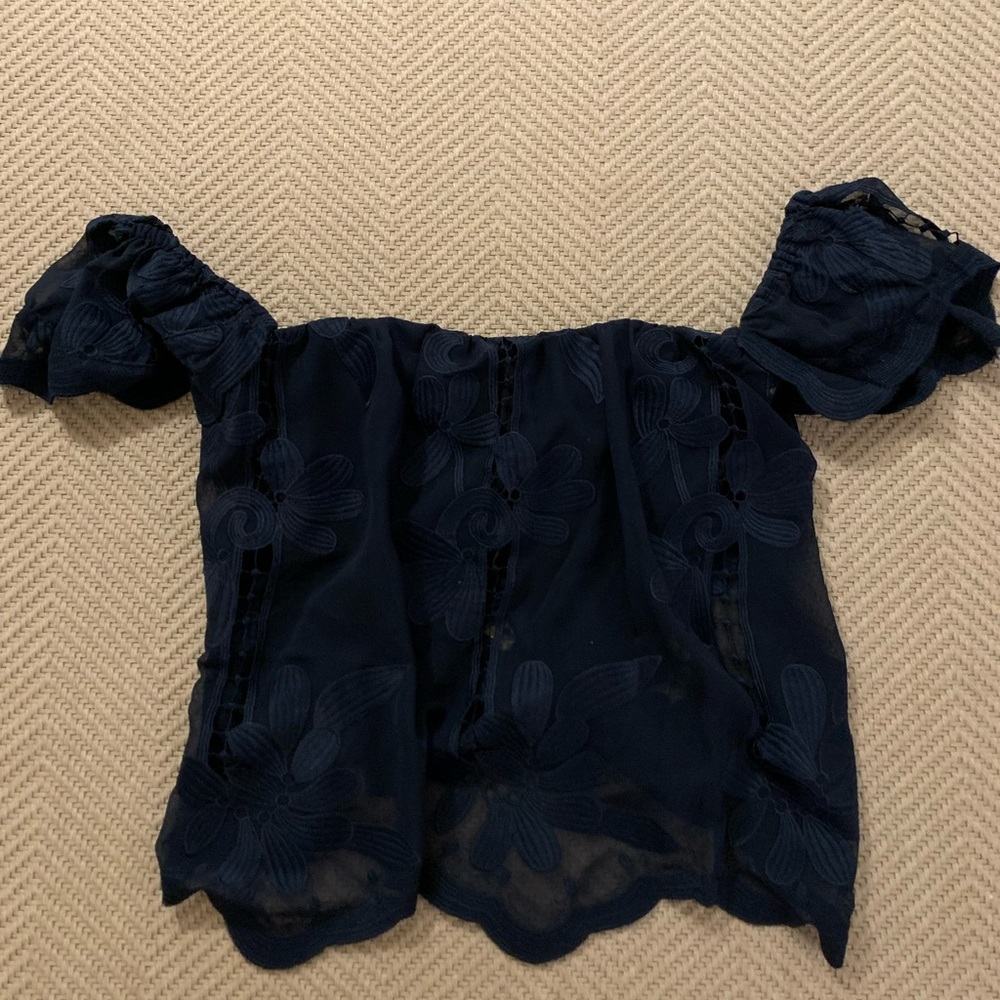 Lovers + Friends off shoulder Top - Navy, size 2